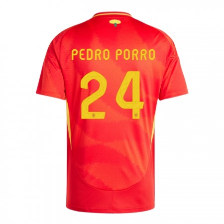 Koszulka Hiszpania Pedro Porro 24 Domowe Euro 2024 Koszulki Piłkarskie Krótki Rękaw